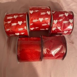 Valentine's day wire ribbon 3yards each by 2.5" wide 5 rolls